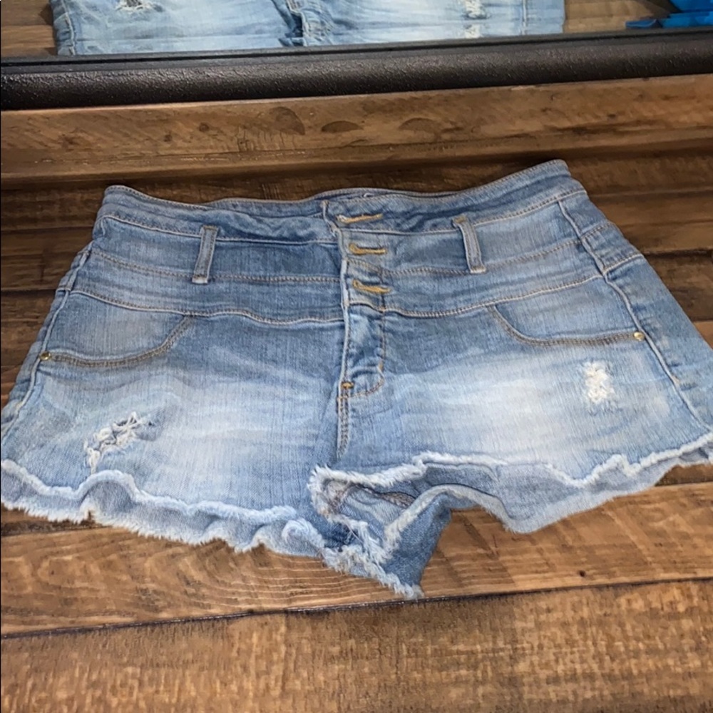 High Rise Denim Shorts
